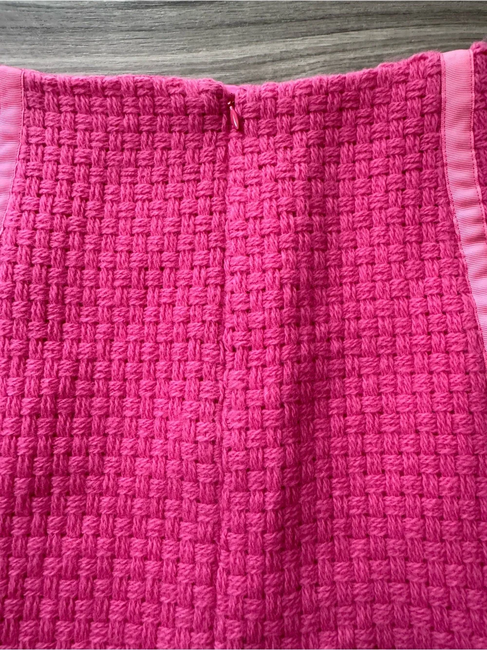 Vintage Milly Pink Basket Weave Tweed Midi Skirt Size 6 Retro Barbiecore